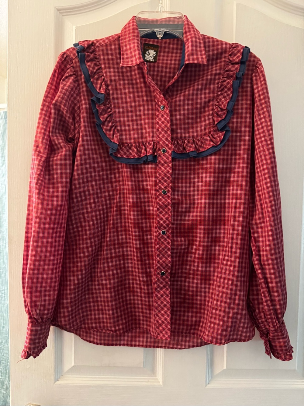 KARMAN TOP WESTERN PRAIRIE SNAP CLOSURE RUFFLES VINTAGE FARMHOUSE COWGIRL